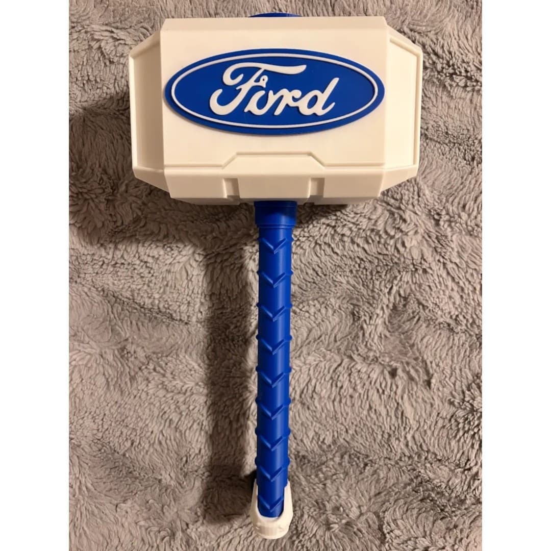 Ford themed Mjolnir Thor's Hammer and rock stand - 3D Printed Fan Art - Thumbnail 2
