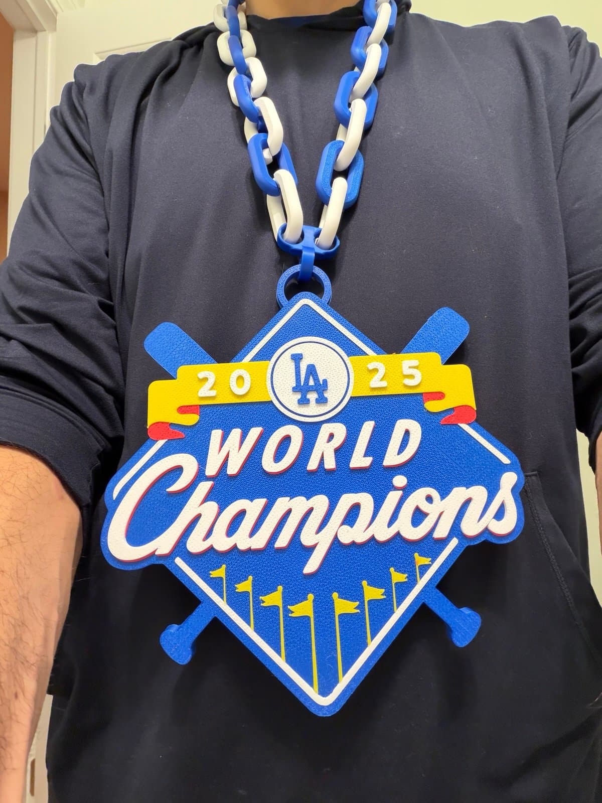 Los Angeles Dodgers World Series Champions extra large hype chain! Custom made! - Image 1