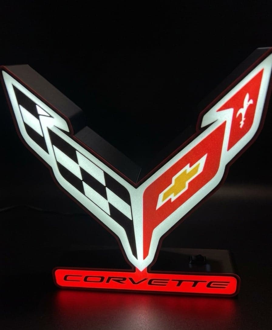 Corvette LED light box. Great for your desk or bookshelf! - Image 1