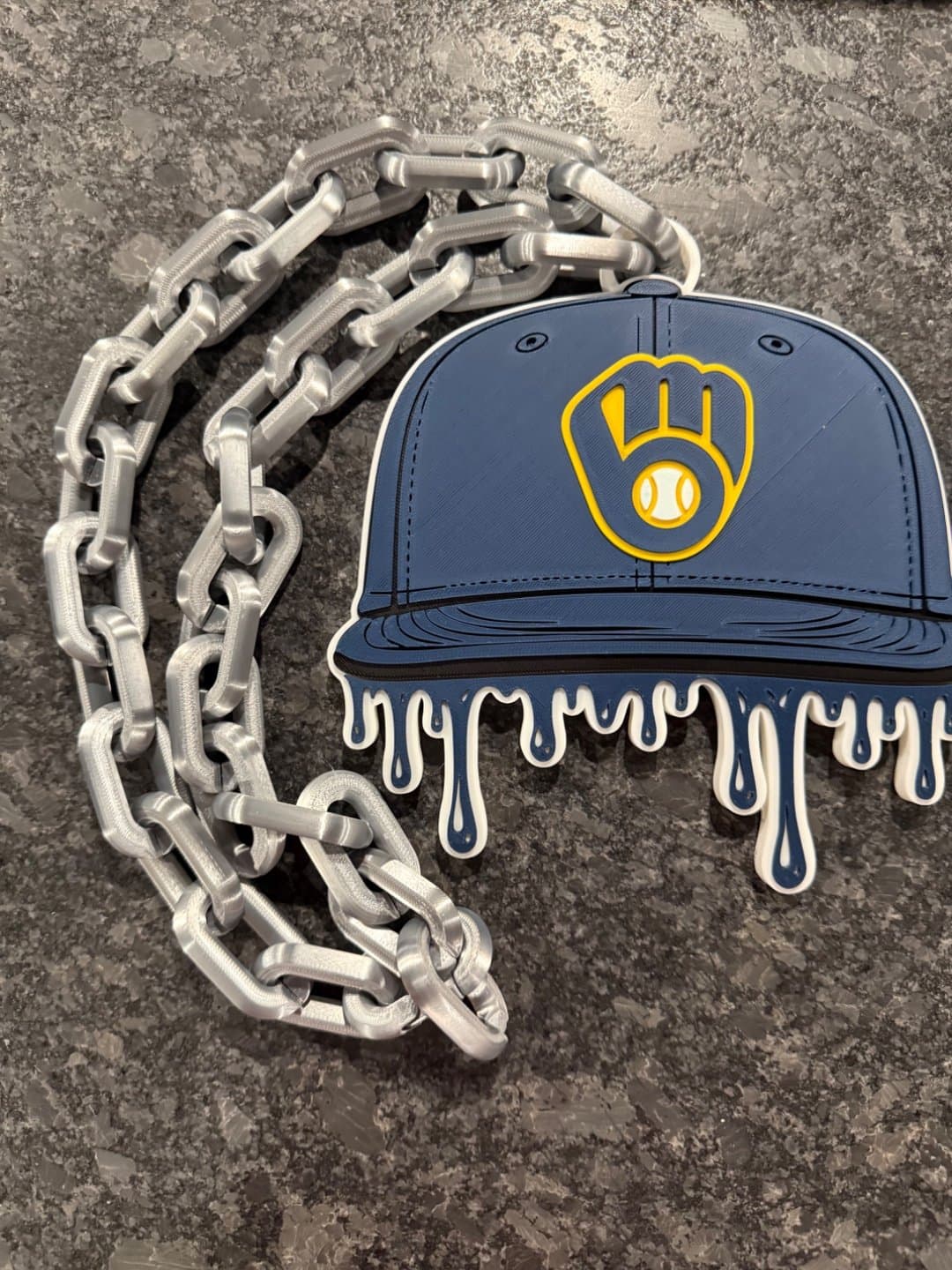 Milwaukee Brewers Drip Baseball Cap Hype Chain necklace - Image 1