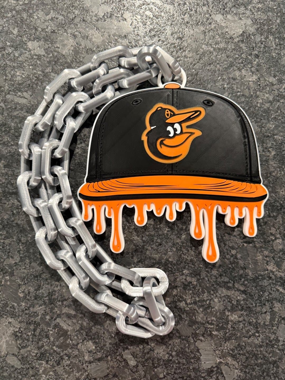 Baltimore Orioles Drip Baseball Cap Hype Chain necklace - Image 1