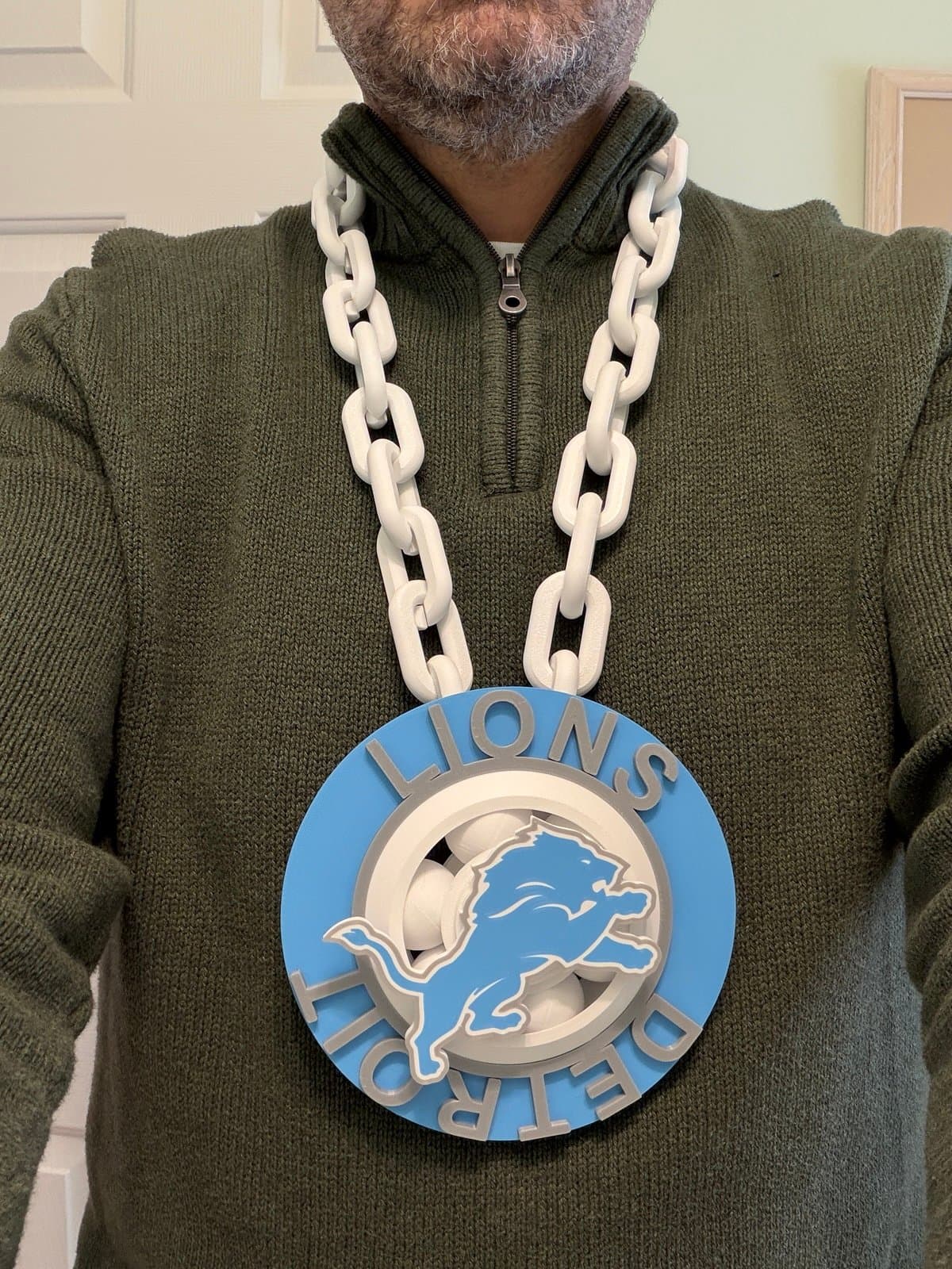 Detroit Lions Spinning hype fan chain necklace - Image 1