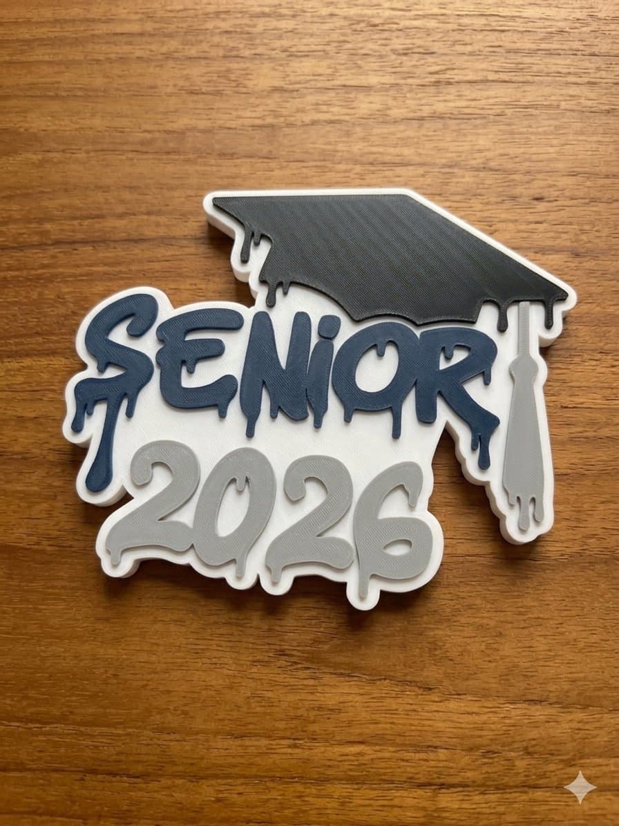 Class of 2026 graffiti-inspired senior logo chain or desk stand - Thumbnail 2