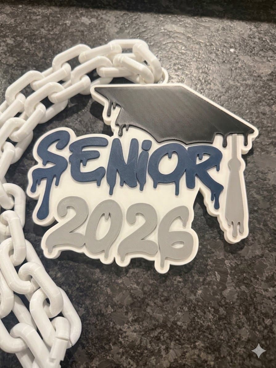 Class of 2026 graffiti-inspired senior logo chain or desk stand - Image 1