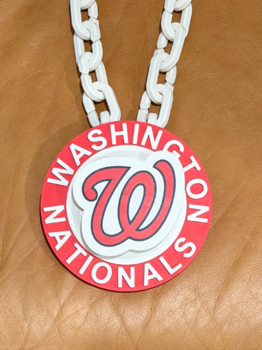 Washington Nationals spinning hype fan chain necklace! Unique fan item - Image 1