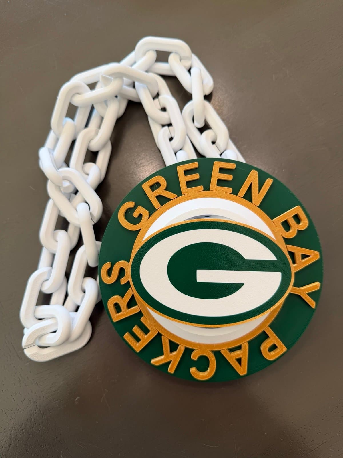 Green Bay Packers spinning hype fan chain necklace - Thumbnail 2