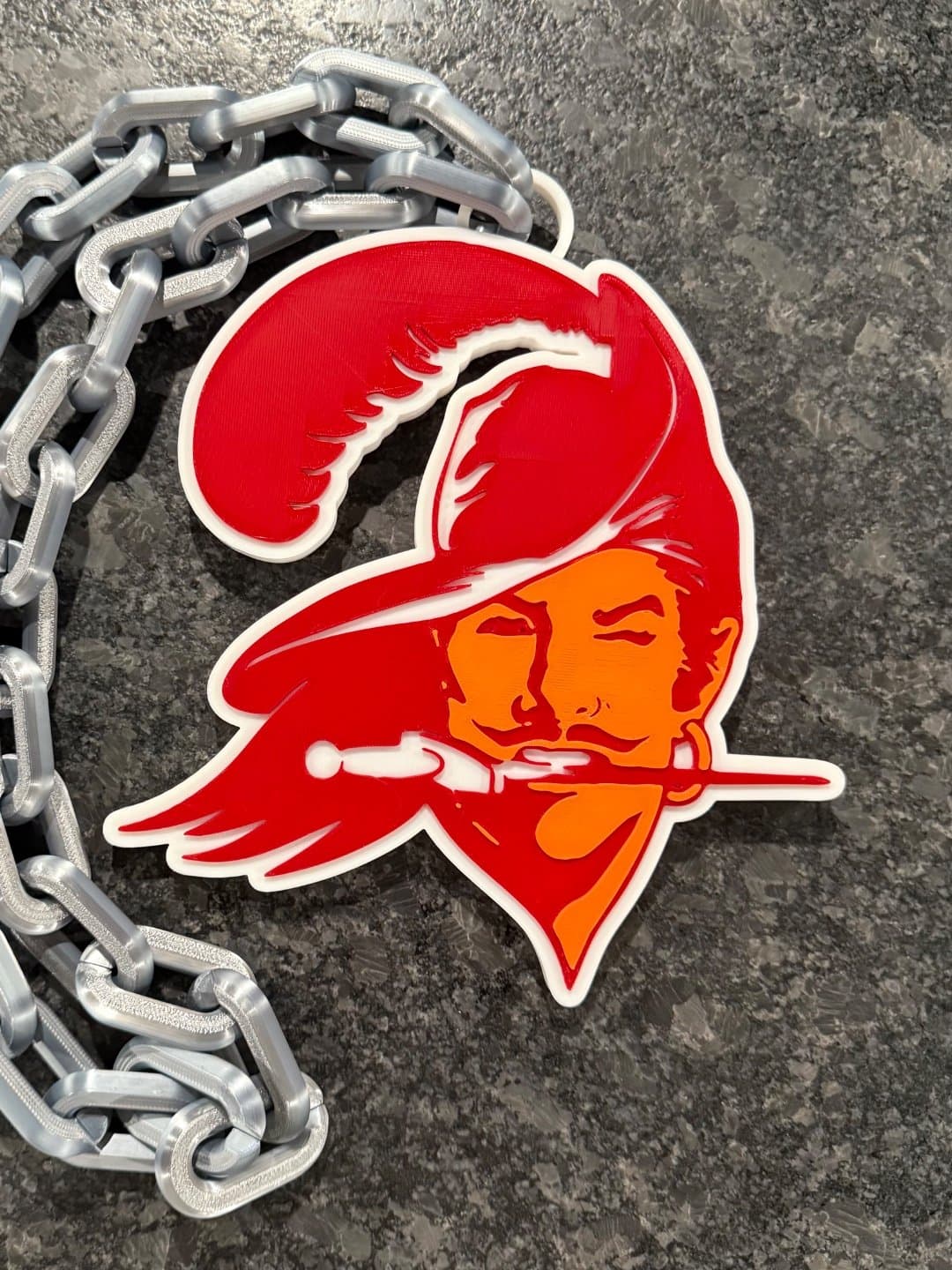 Tampa Bay Buccaneers hype fan chain necklace! Unique fan item! - Image 1