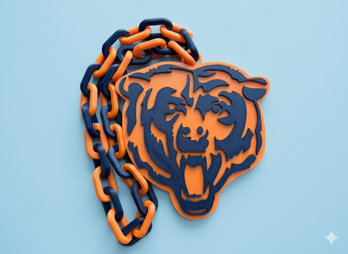 Chicago Bears extra large hype fan chain necklace. Unique fan item! - Image 1