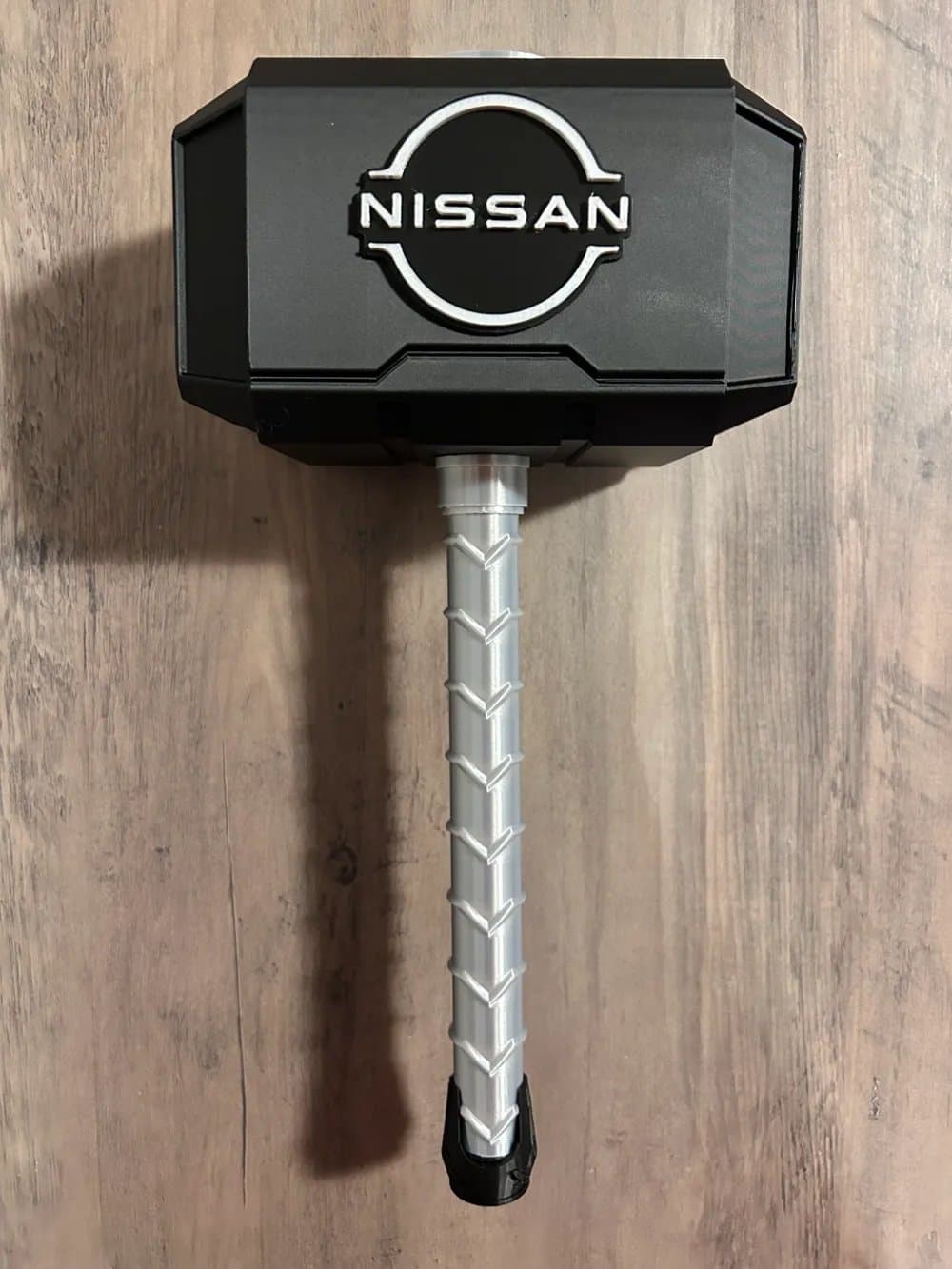 Nissan themed Mjolnir Thor's Hammer and rock stand - 3D Printed Fan Art - Image 1
