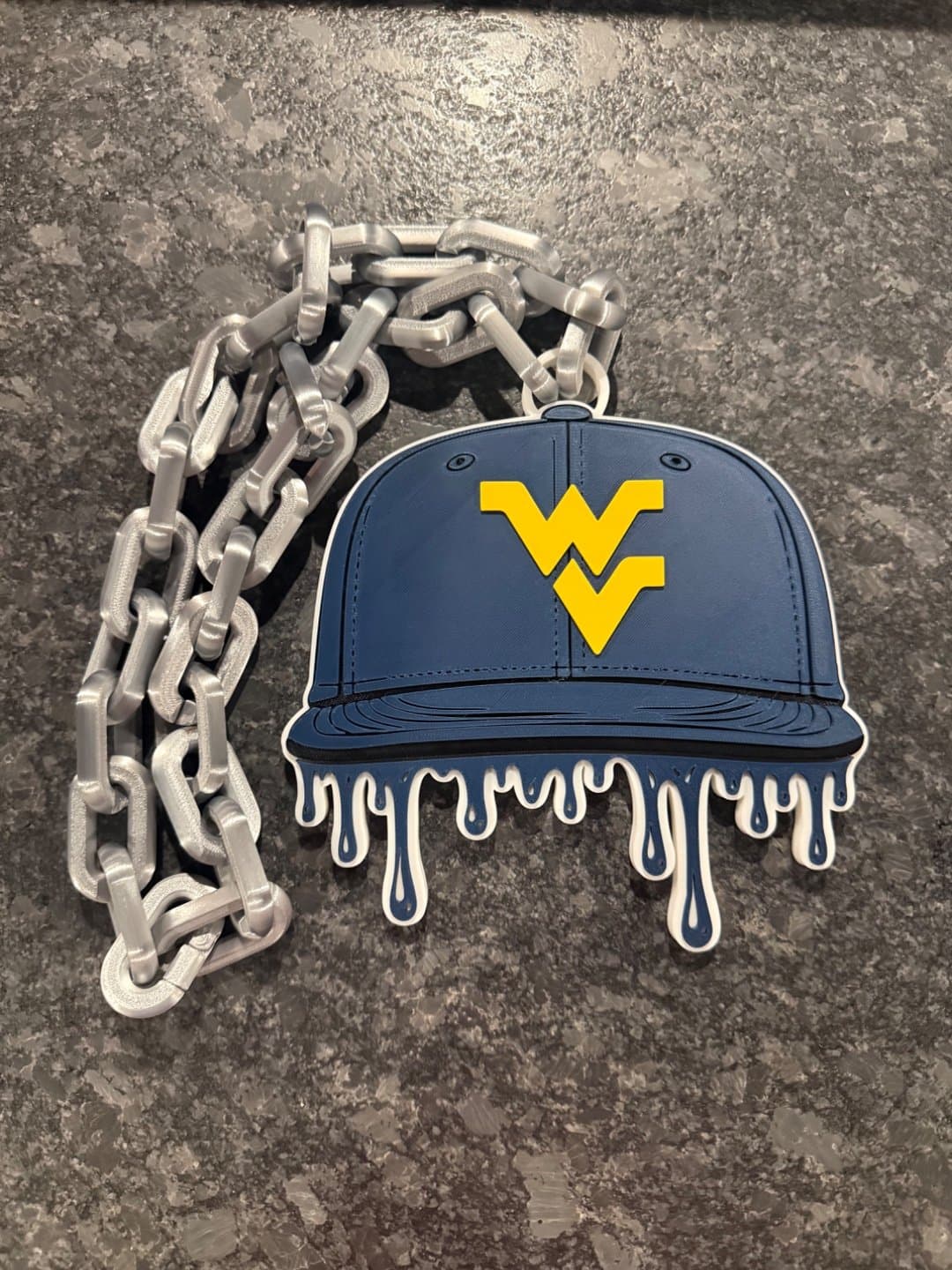 West Virginia Mountaineers Baseball Cap Drip Chain - Image 1