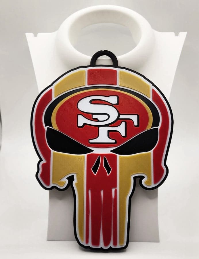 San Francisco 49er Punisher style extra large hype fan chain necklace. - Image 1