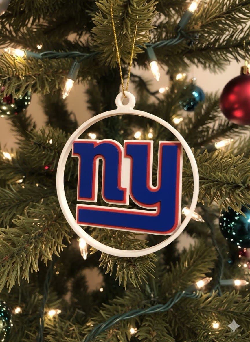 New York Giants Christmas Tree Ornament- custom made - Image 1
