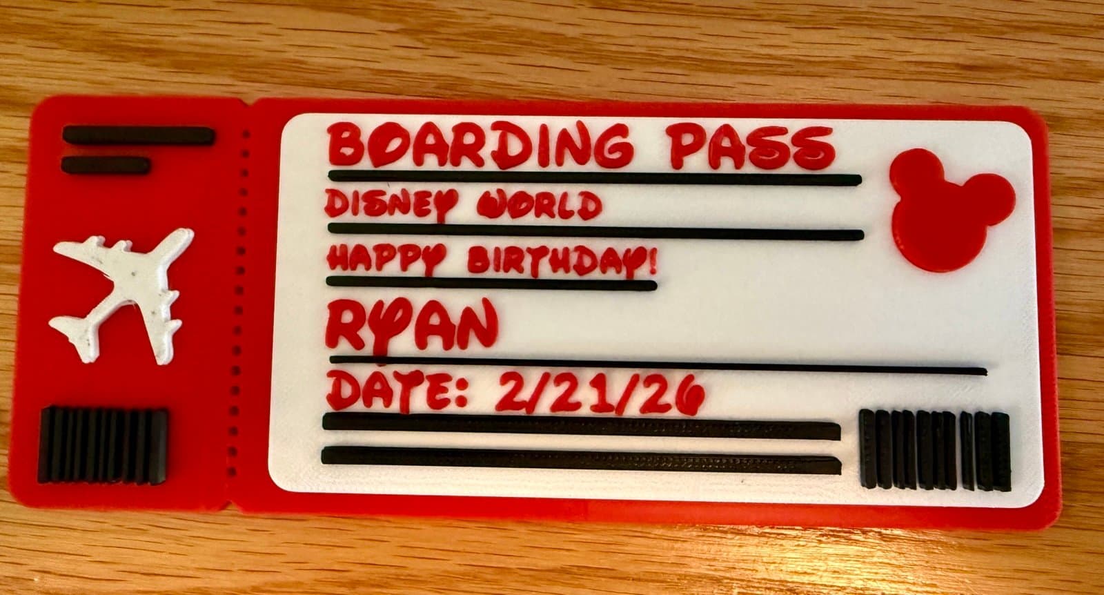 Custom made gift tag for a trip announcement! Can change text, colors and logo - Image 1
