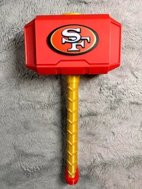 San Francisco 49ers Mjolnir Thor's Hammer. 3D Printed Fan Art for your man cave - Image 1