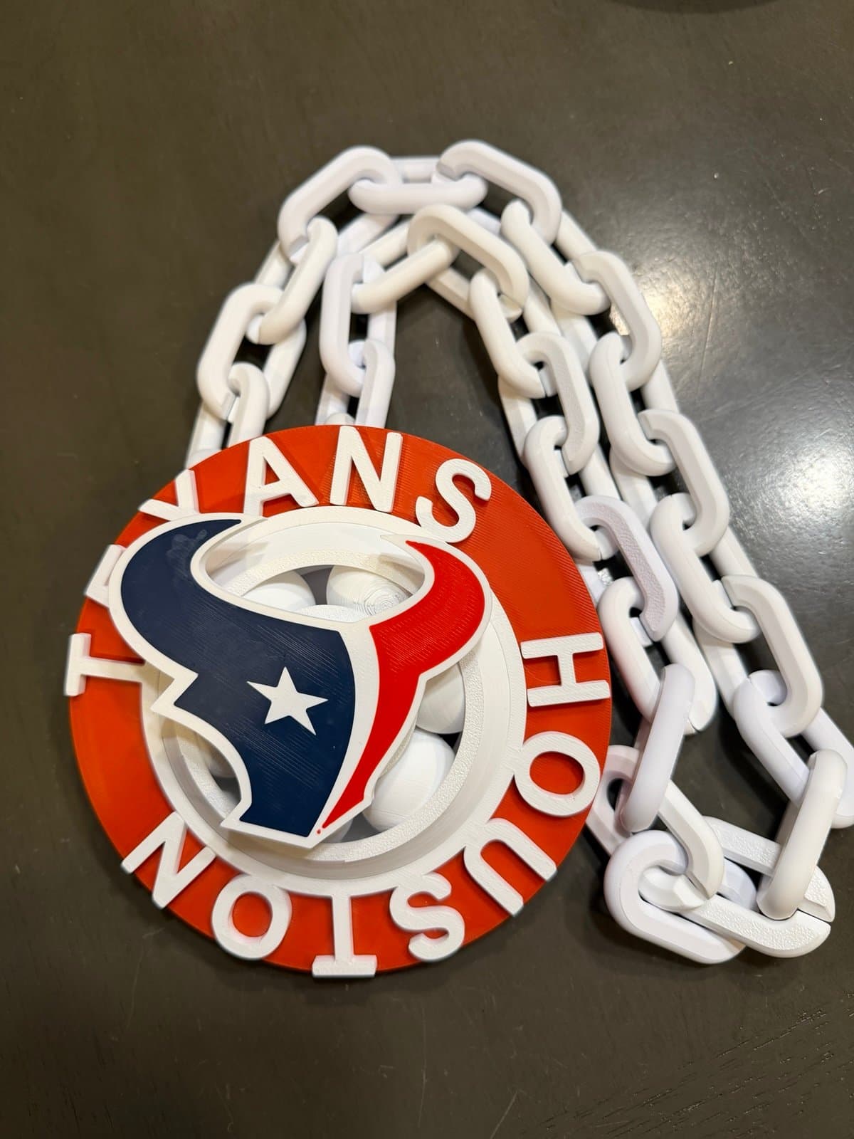Houston Texans Spinning Hype Fan chain necklace! It spins! - Image 1