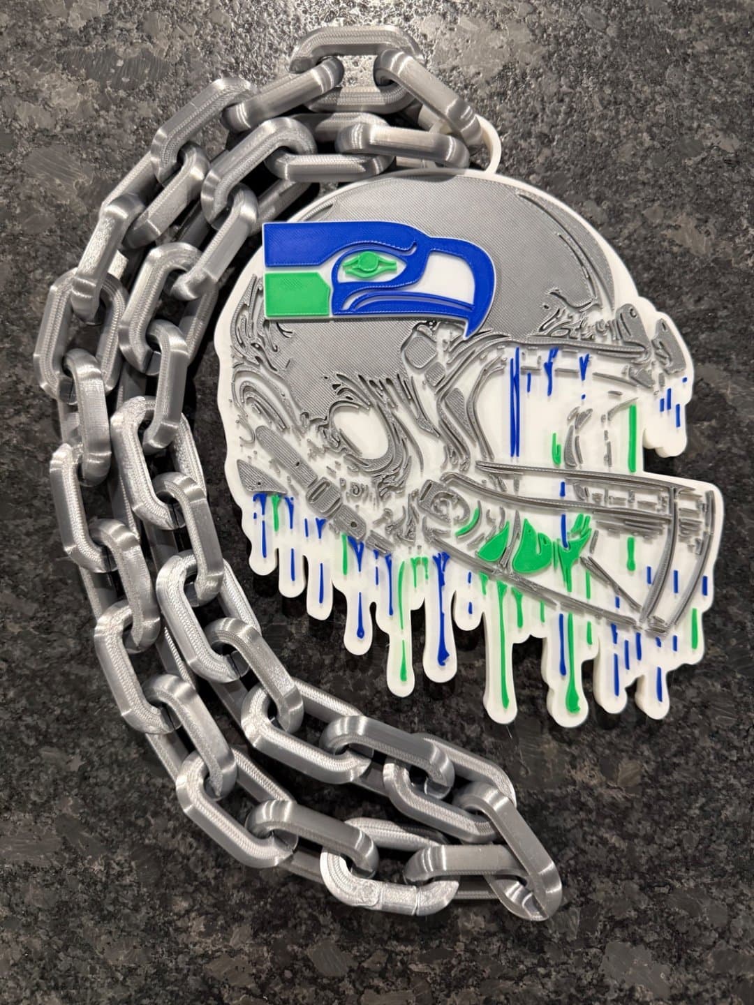 Seattle Seahawks Retro Helmet Drip Hype Chain necklace - Image 1