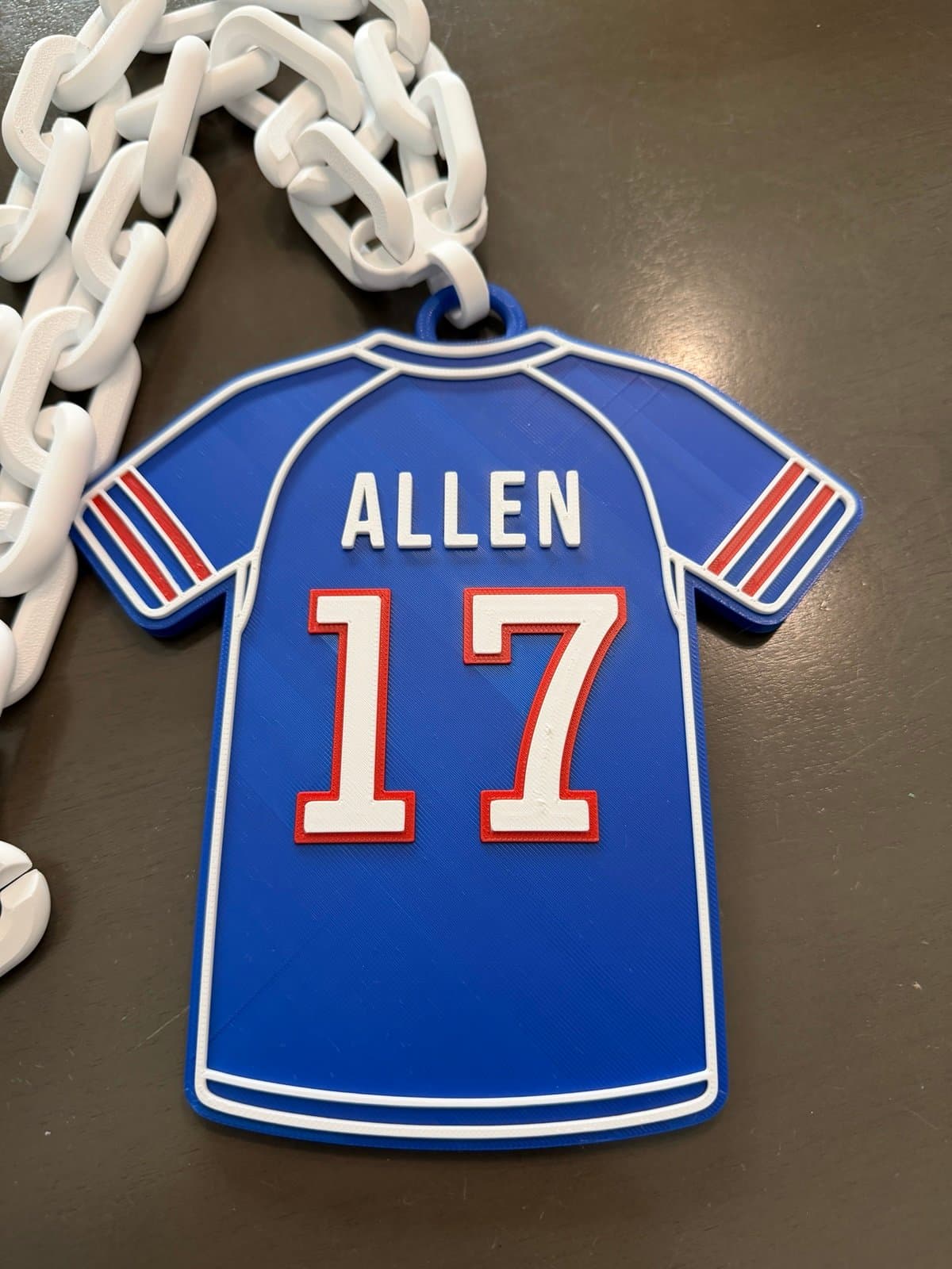 Buffalo Bills Josh Allen Jersey hype fan chain necklace! #17 home! - Thumbnail 3