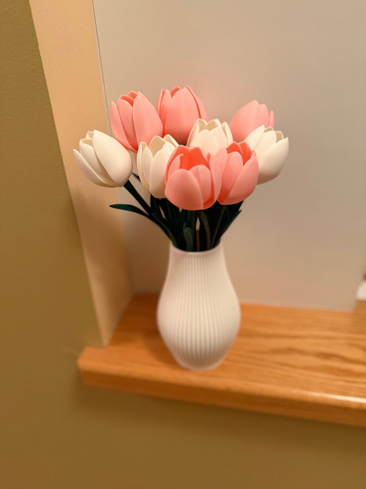 3D printed vase and a dozen tulips flowers - you customize your colors! - Thumbnail 4