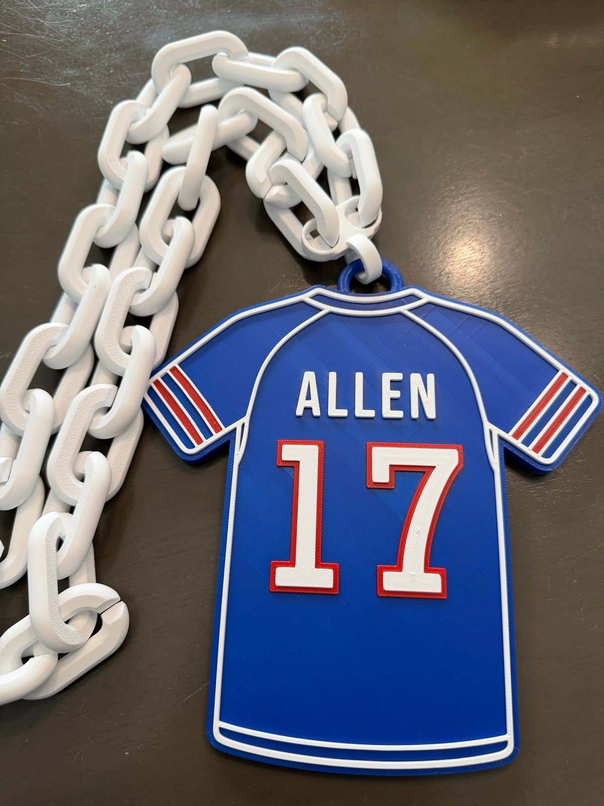 Buffalo Bills Josh Allen Jersey hype fan chain necklace! #17 home! - Thumbnail 2