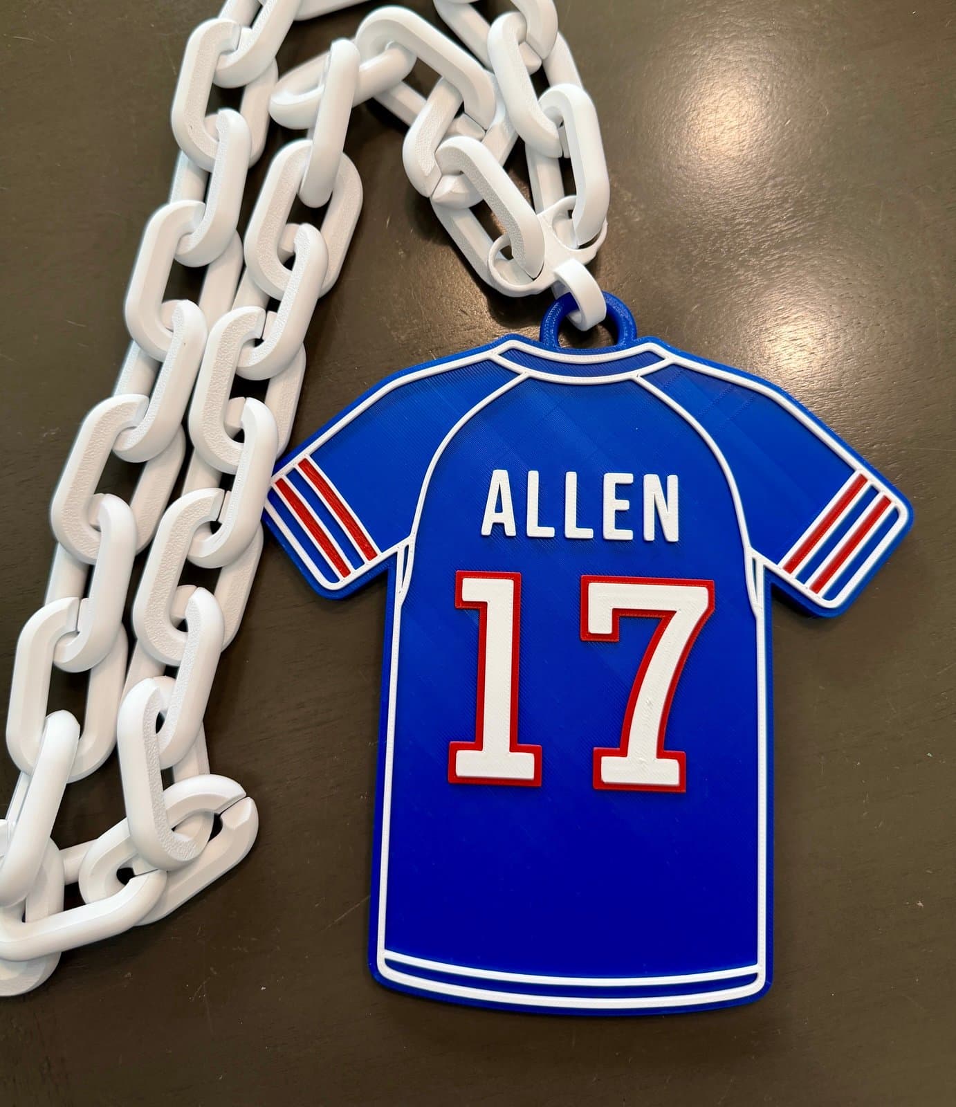 Buffalo Bills Josh Allen Jersey hype fan chain necklace! #17 home! - Image 1