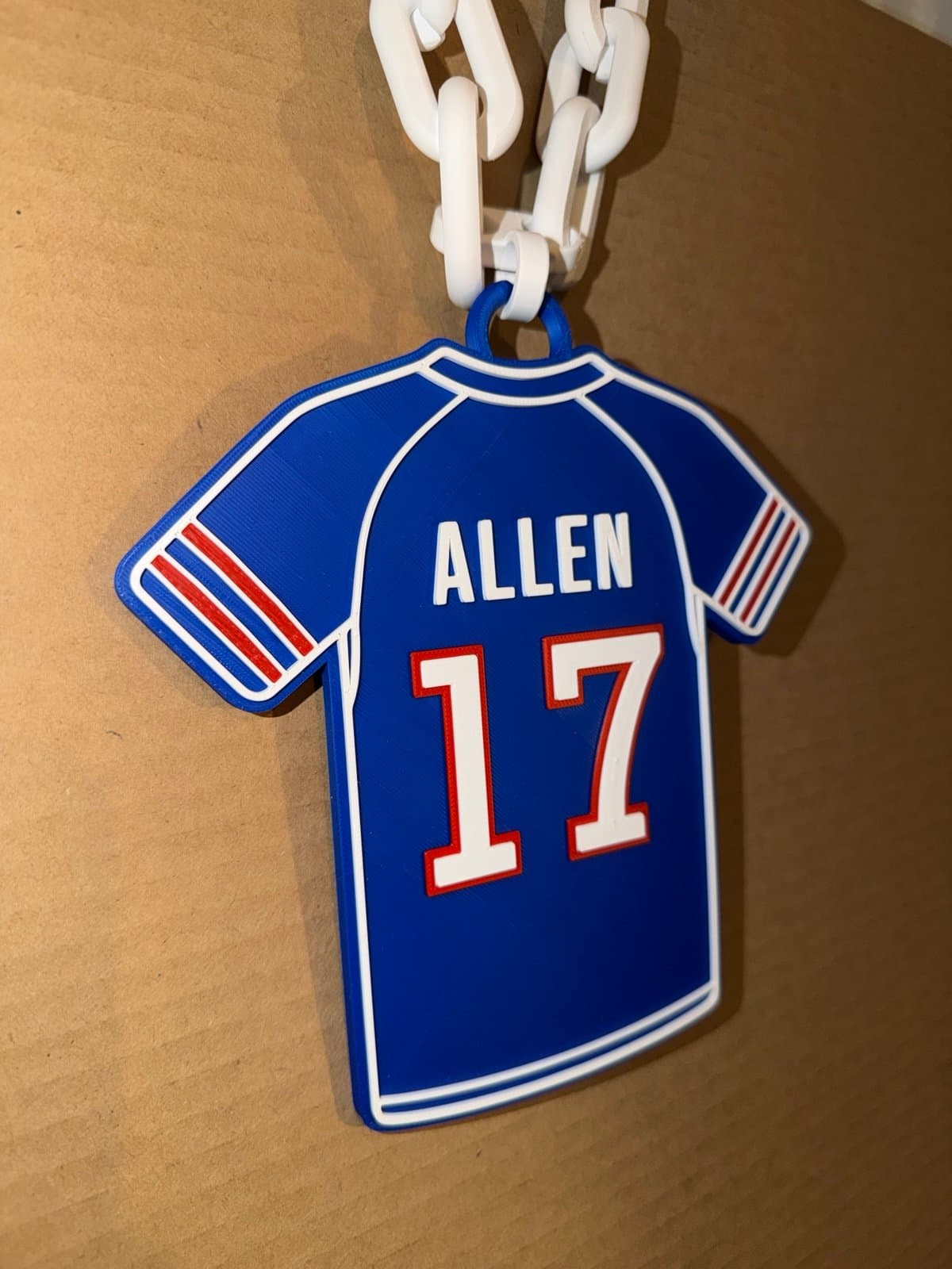 Buffalo Bills Josh Allen Jersey hype fan chain necklace! #17 home! - Thumbnail 4