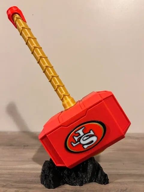 San Francisco 49ers Mjolnir Thor's Hammer. 3D Printed Fan Art for your man cave - Thumbnail 2