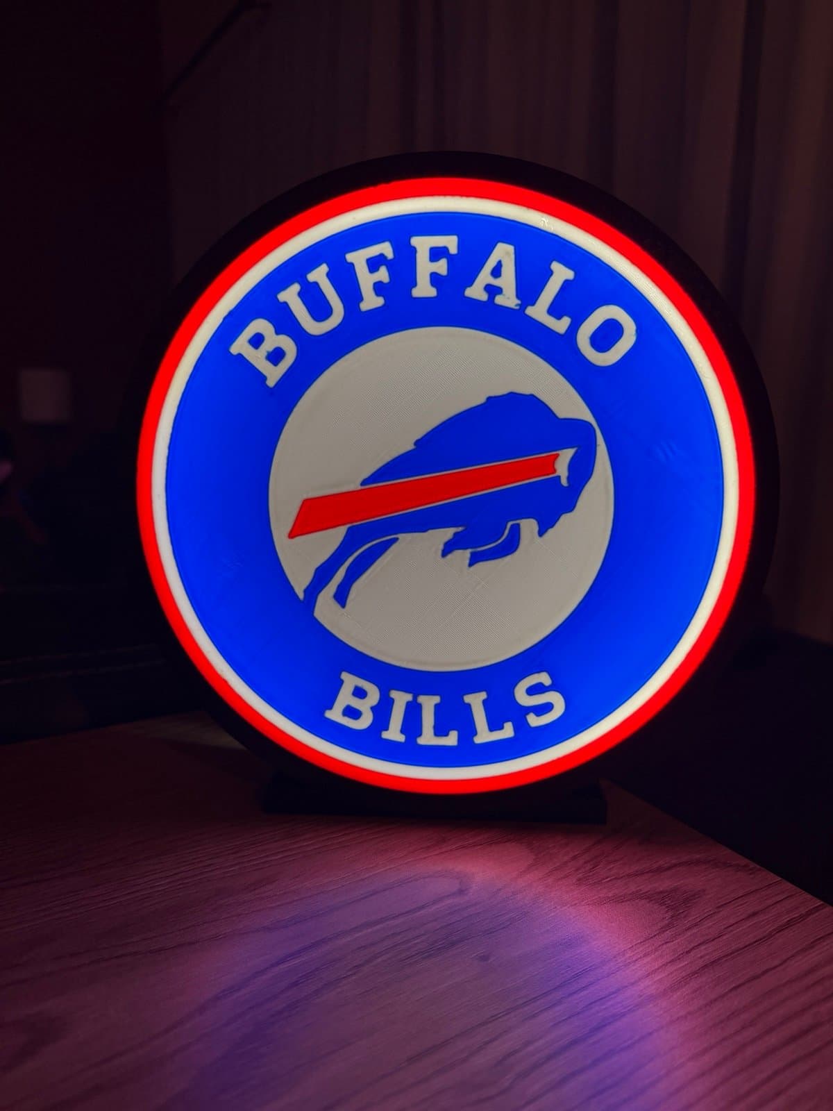 Buffalo Bills light box - usb powered 3D printed - wall mount or desk stand! - Image 1