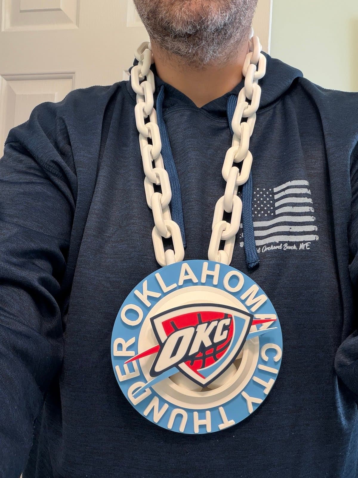 Oklahoma City Thunder spinning hype fan chain necklace - Image 1
