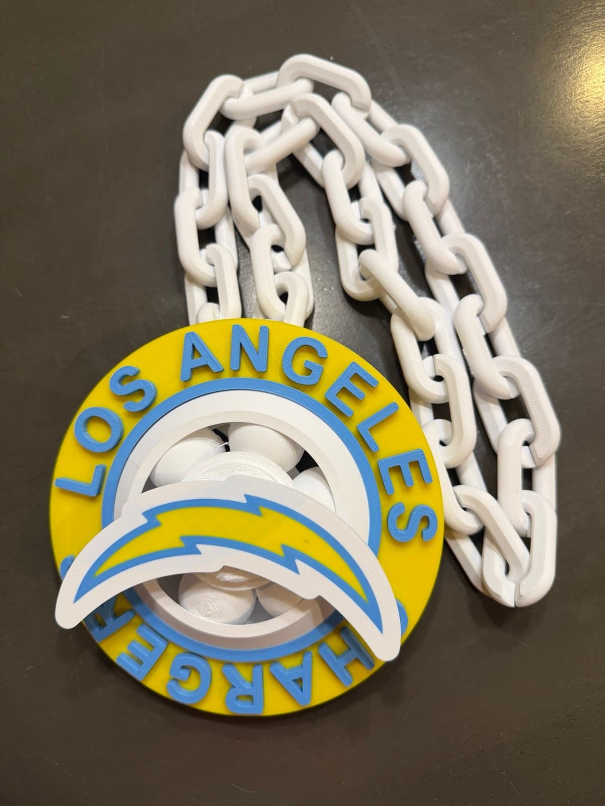 Los Angeles Chargers spinning hype fan chain necklace - Image 1
