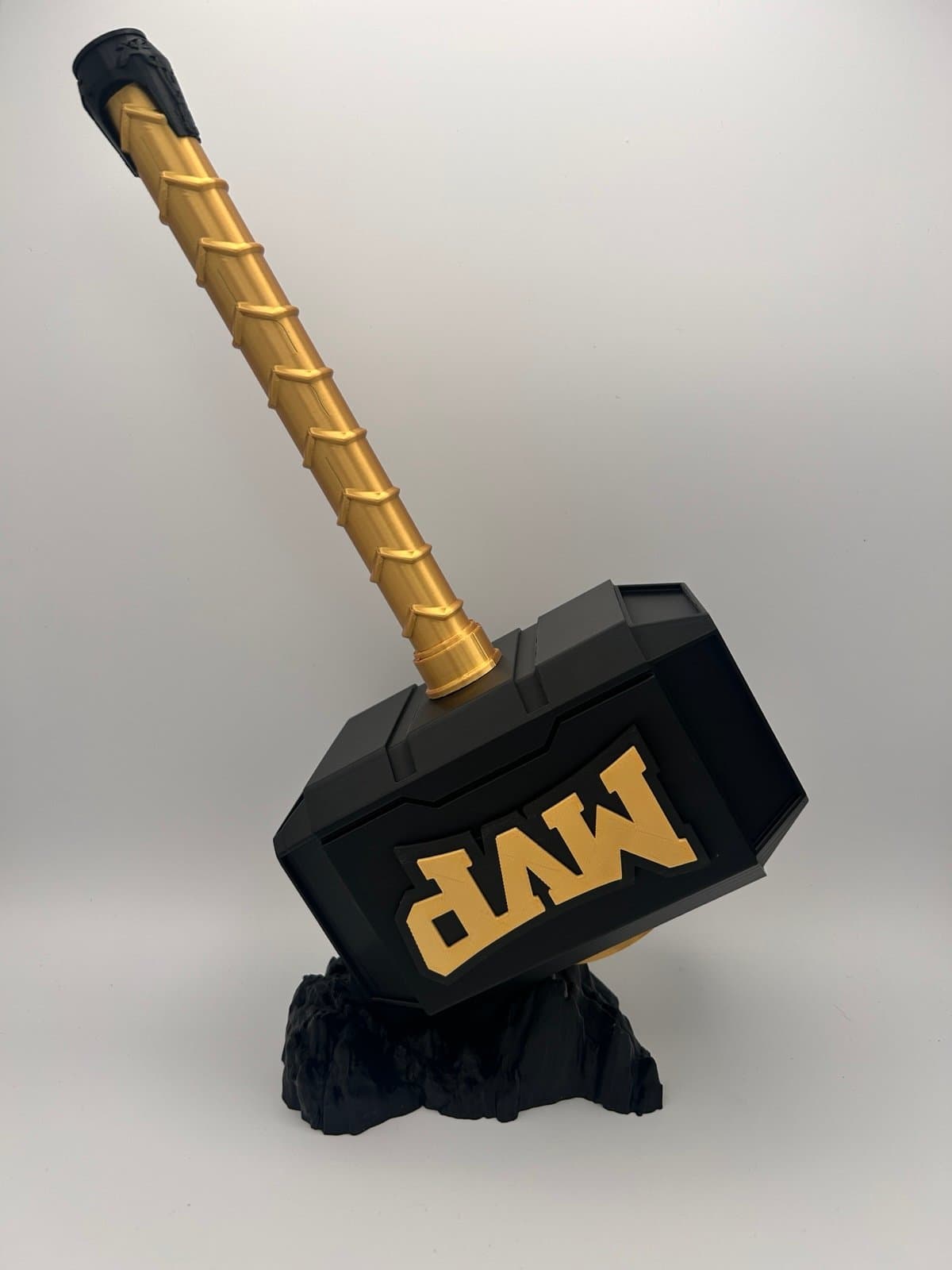 MVP Thor inspired hammer and rock stand. Great for a custom trophy or award! - Image 1