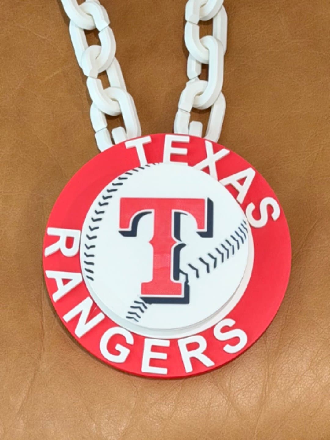 Texas Rangers spinning hype fan chain necklace! Unique fan item! - Image 1