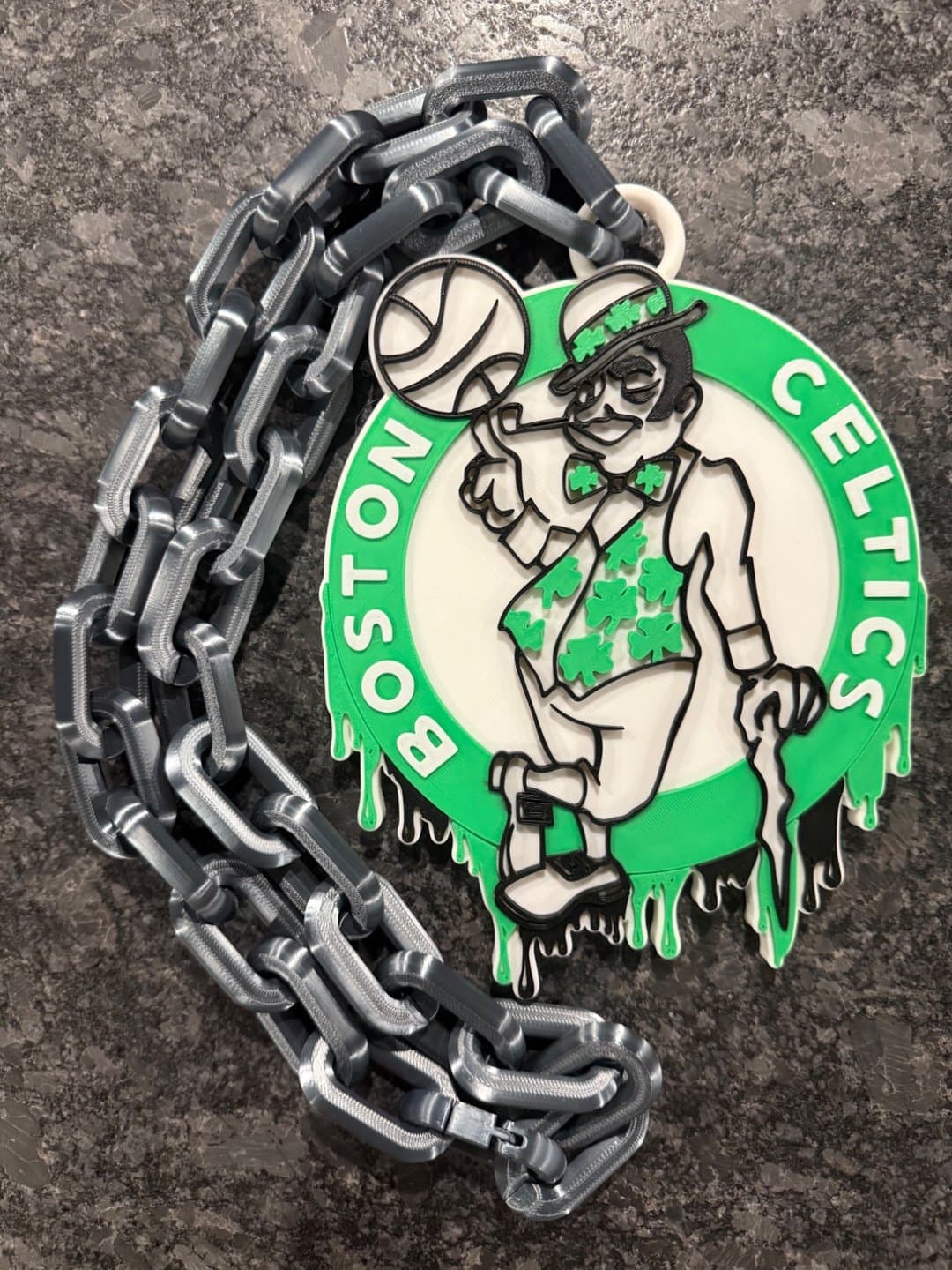 Boston Celtics Drip Hype Chain necklace! Choice of chain link color! - Image 1