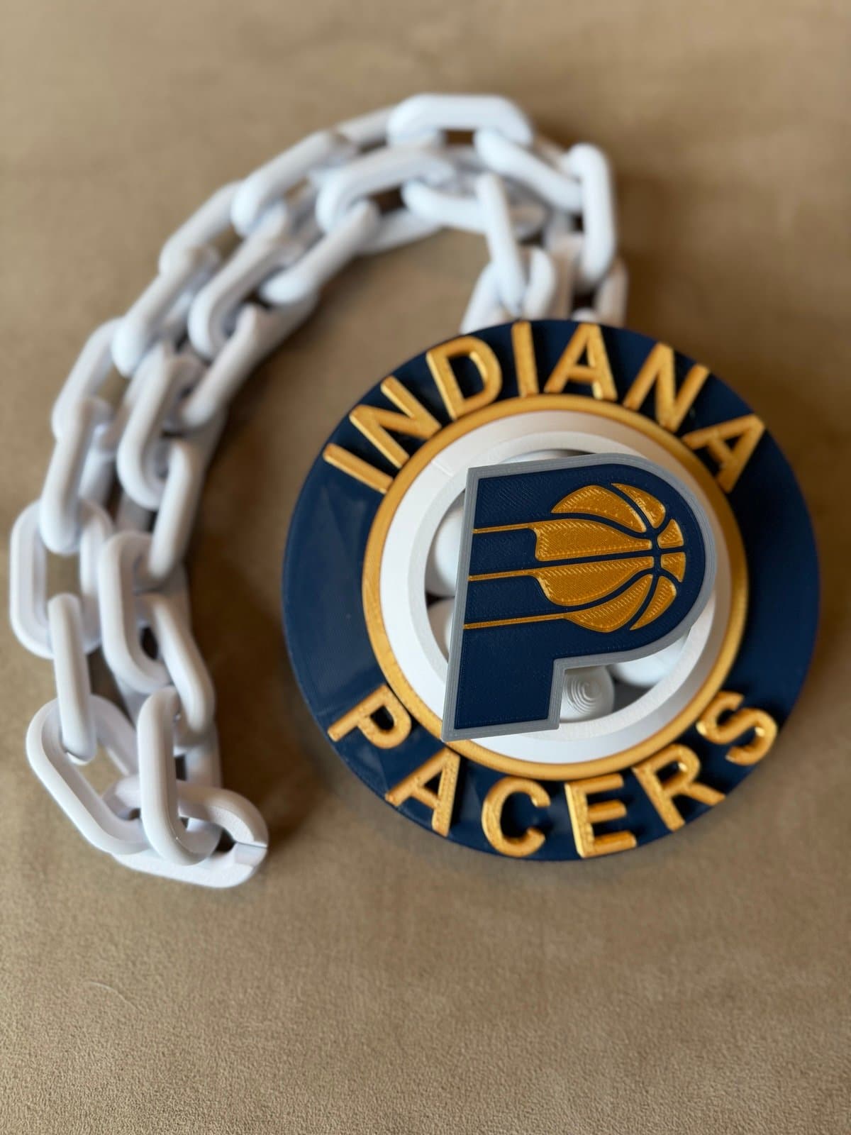 Indiana Pacers spinning hype fan Chan necklace! Unique fan item! - Image 1