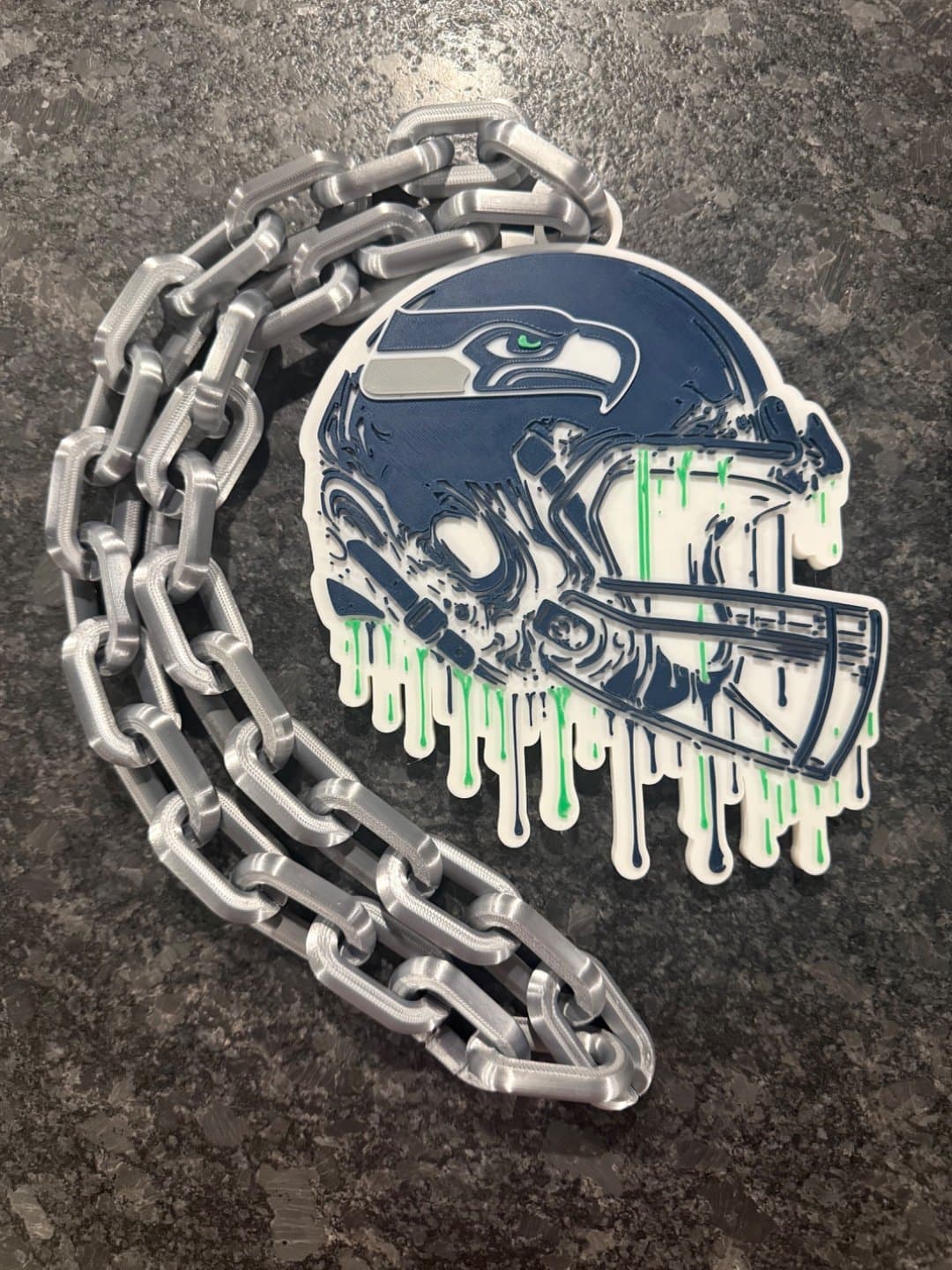 Seattle Seahawks drip style hype fan chain necklace - Image 1