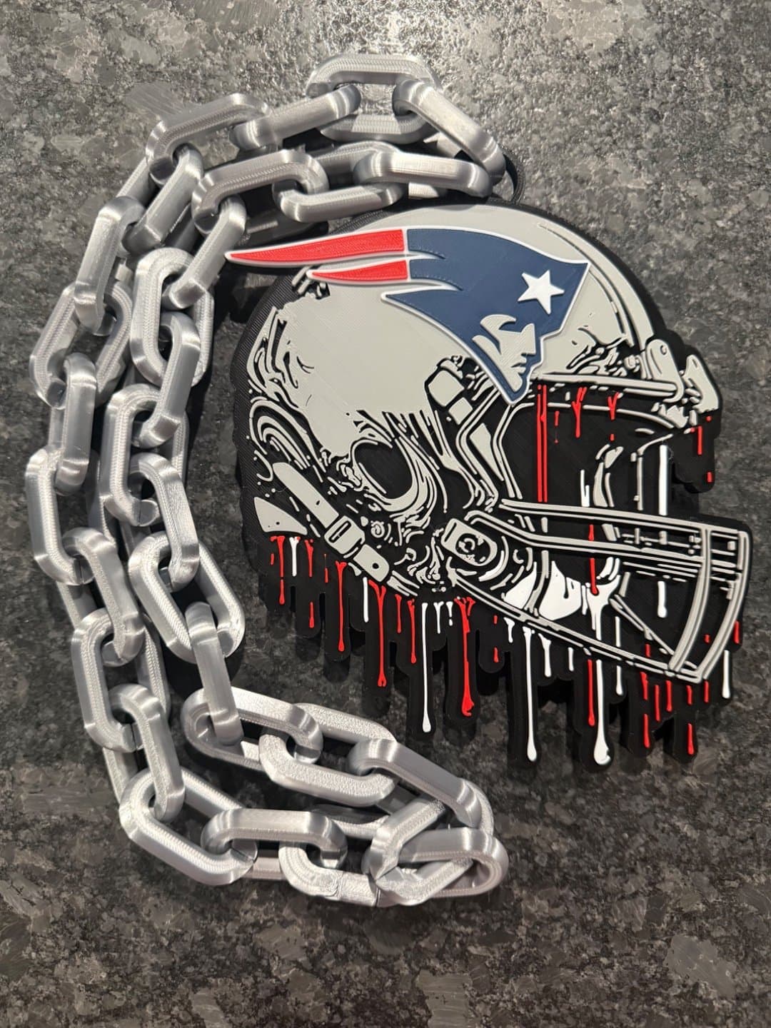 New England Patriots Drip Style hype fan chain necklace! - Image 1