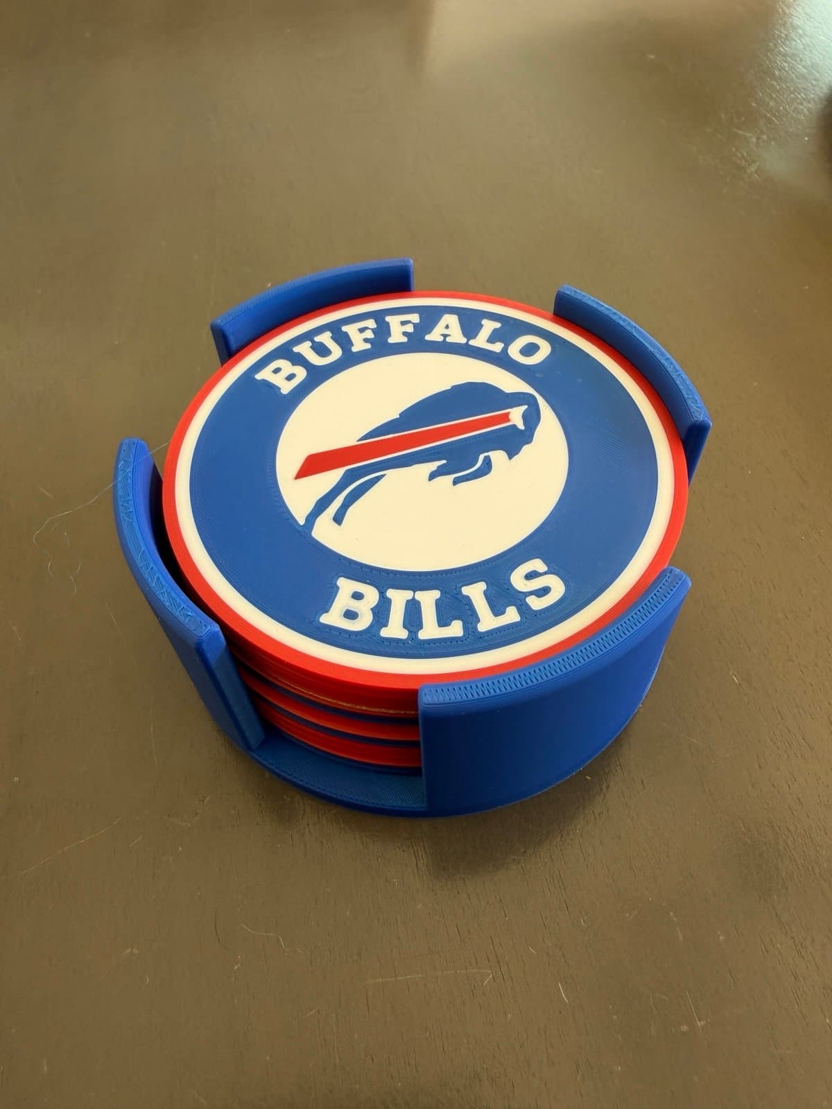 Buffalo Bills coaster set - 6 coasters with cork backings and holder! - Thumbnail 2