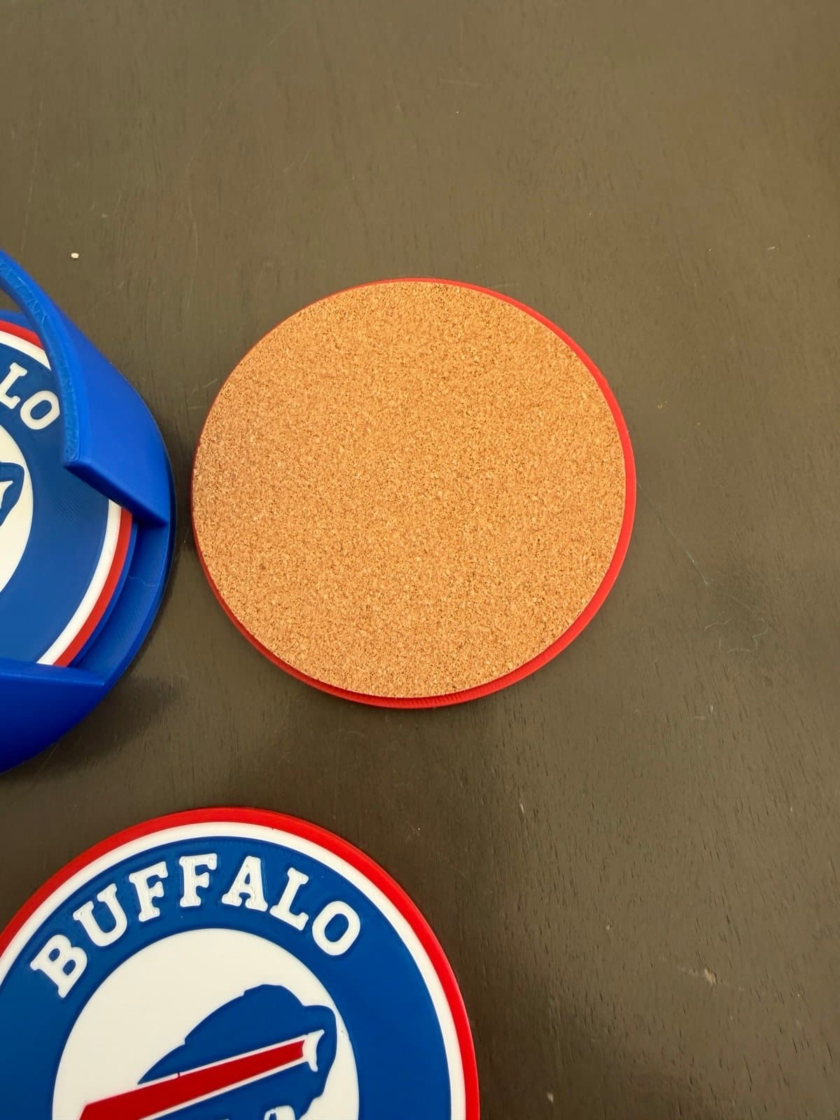 Buffalo Bills coaster set - 6 coasters with cork backings and holder! - Thumbnail 3