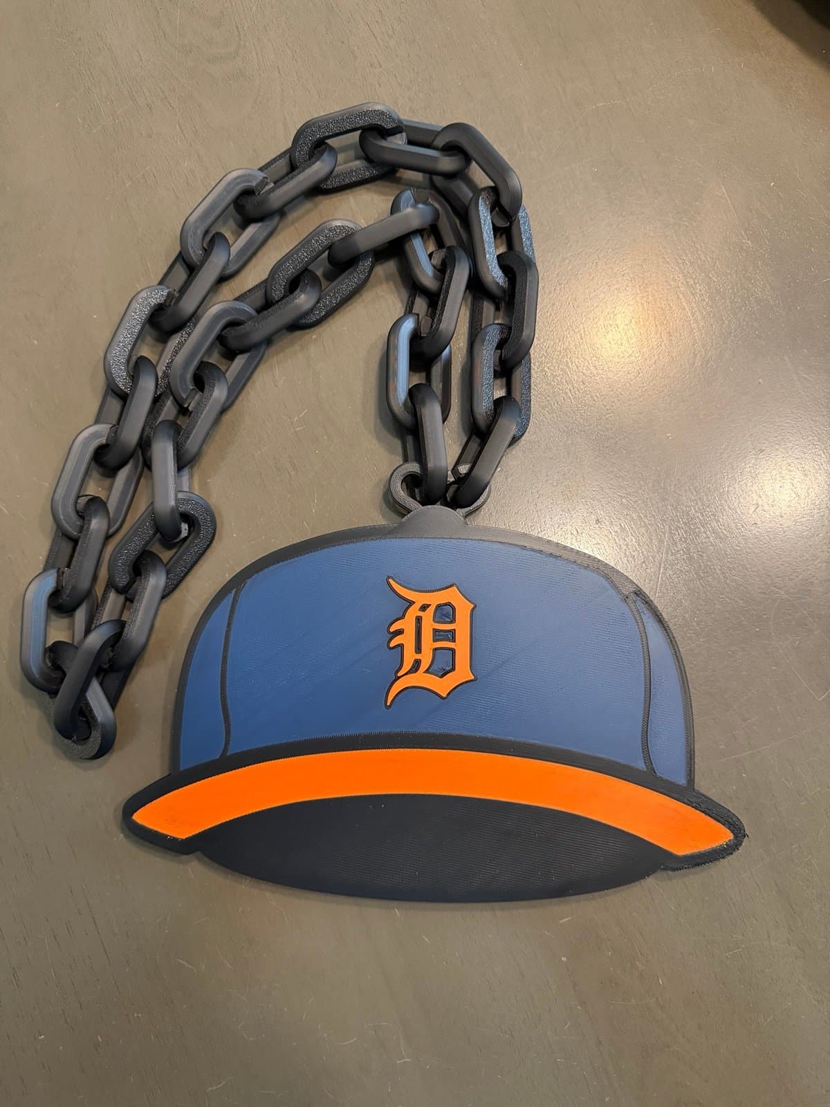 Detroit Tigers new “Alt” logo baseball cap hype chain necklace - Image 1