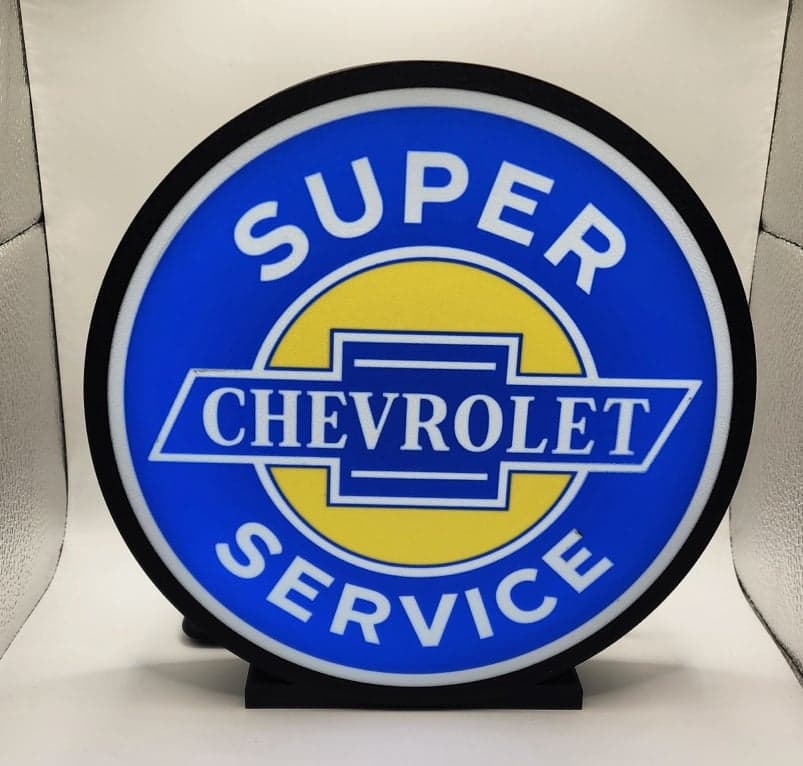 Vintage Chevy Service - Light Box - LED light strip included and installed - Thumbnail 2