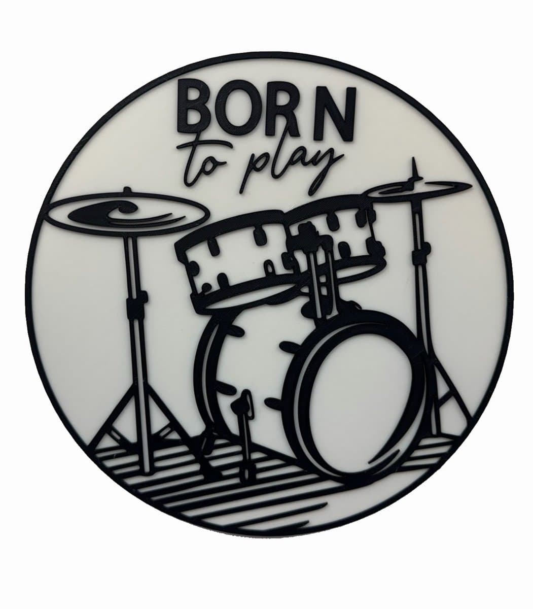 Born to Play - drums sign or wall art - Image 1
