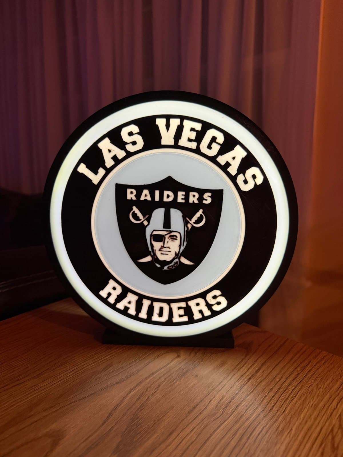 Las Vegas Raiders light box - usb powered 3D printed - wall mount or desk stand! - Thumbnail 3