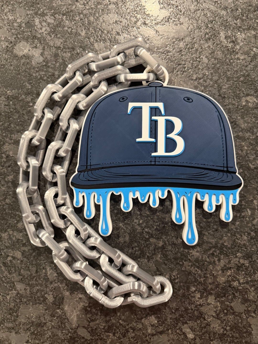 Tampa Bay Rays Drip Baseball Cap Hype Chain neckless - Image 1