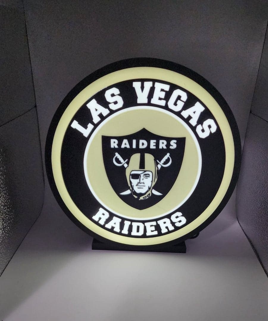 Las Vegas Raiders light box - usb powered 3D printed - wall mount or desk stand! - Thumbnail 2