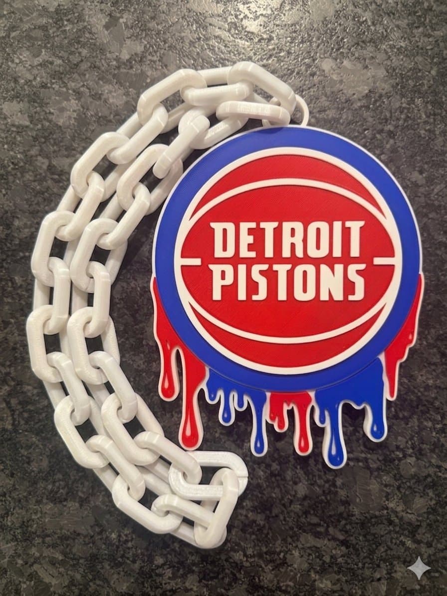 Detroit Pistons drip style hype chain necklace - Image 1
