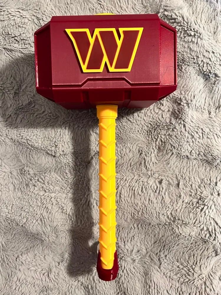Washington Commanders inspired Thor hammer and rock stand - Image 1
