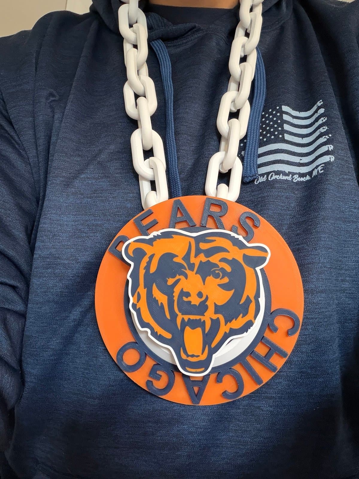 Chicago bears spinning chain necklace!