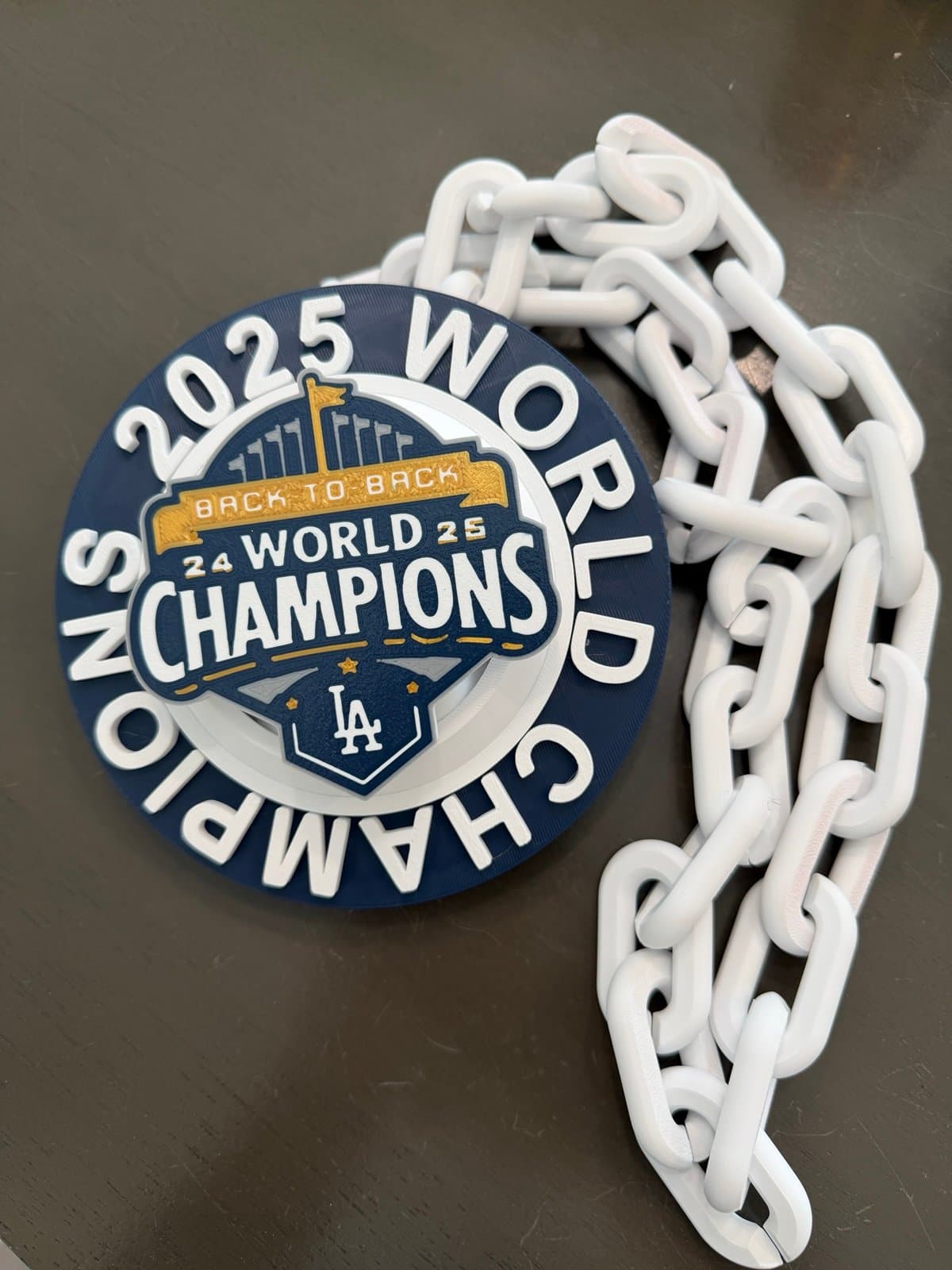 Los Angeles Dodgers world championship spinning chain!