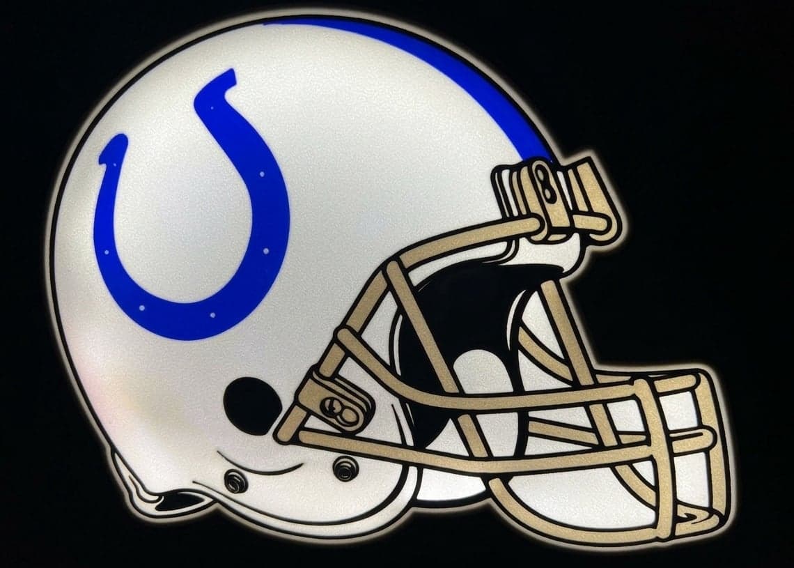 Indianapolis Colts Helmet LED Lightbox! Great for a fans shelf or desk!