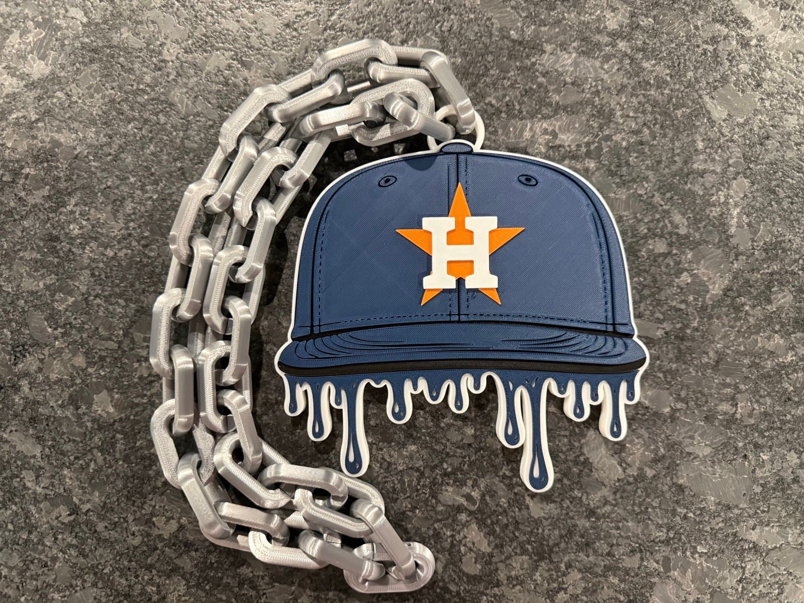 Houston Astros Drip Baseball Cap Hype Chain neckless