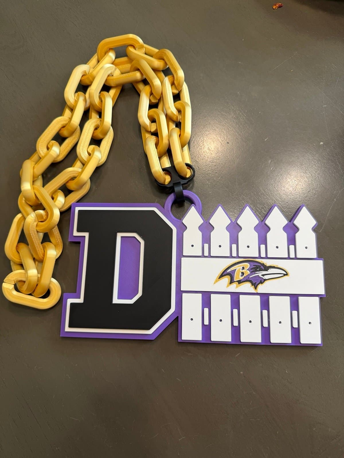 Baltimore Ravens “D-Fence” defense hype chain necklace!